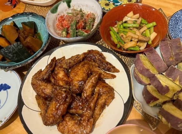 近藤千尋　お芋と手羽先でほっこりごはん！次女の収穫と黒糖レシピ