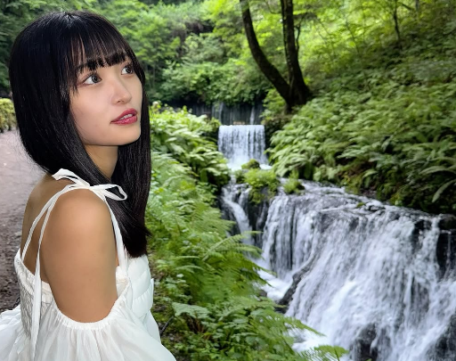 「超きゃんわいいです」ランニング美女子、IN軽井沢！滝見えフォトジェニックエリアで魅せた”爽やか美ショット”「透明感が服着ている」