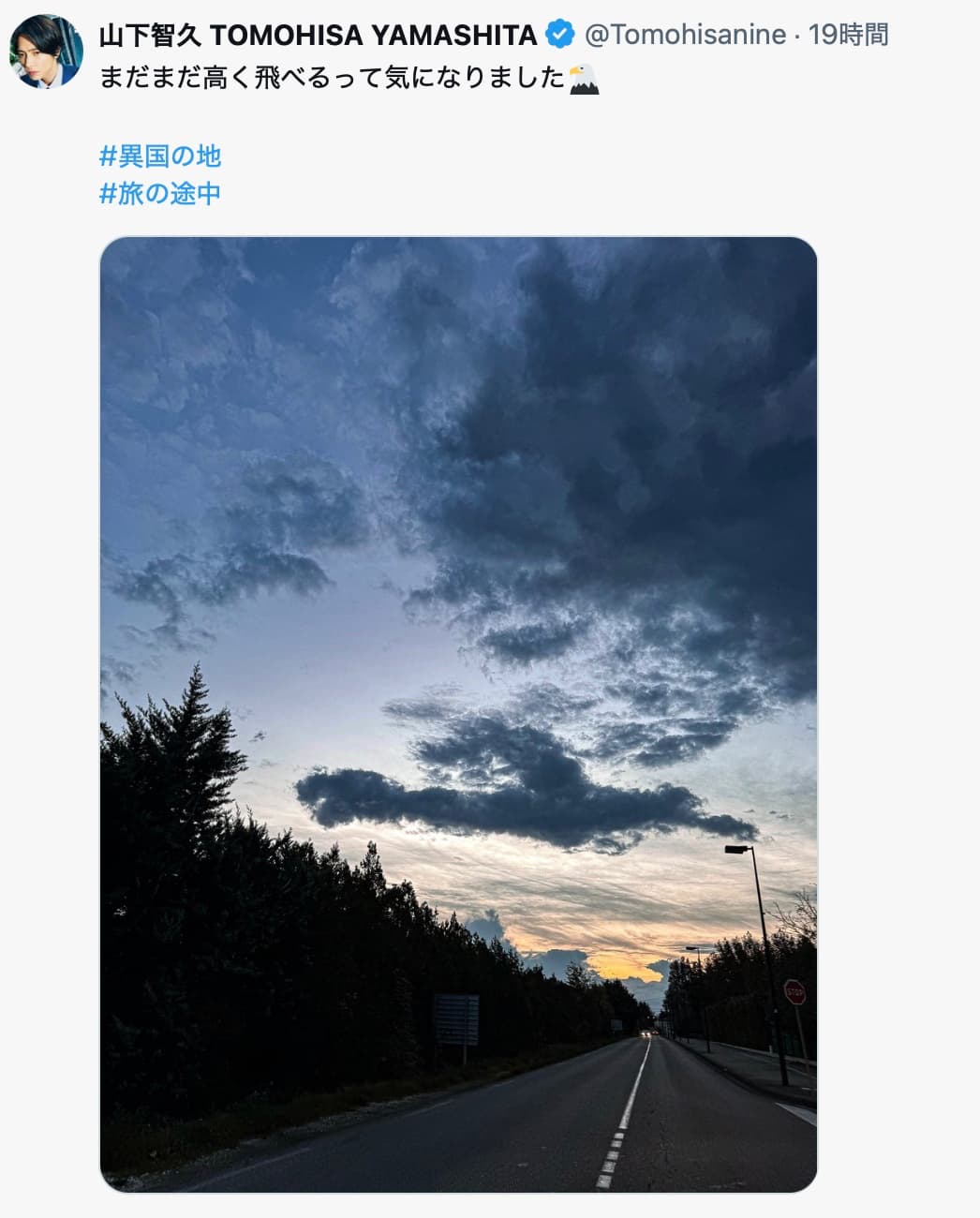 山下智久、異国の地での旅を報告「まだまだ高く飛べるって気になりました」