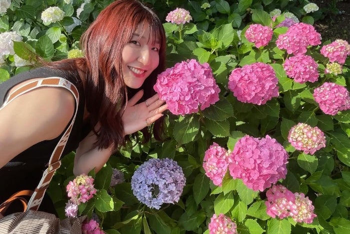 ハート型の紫陽花と！宮澤夕貴の久しぶりのオフショットにほんわかします