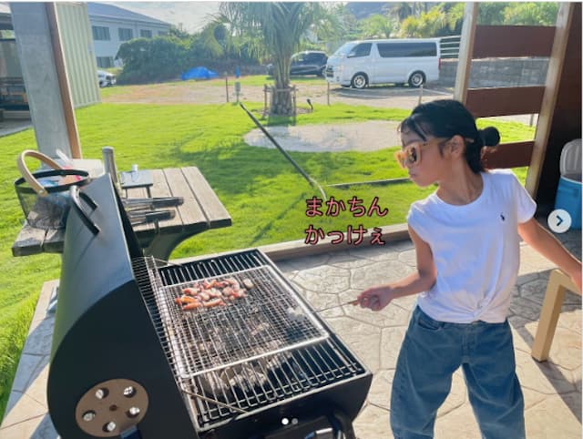 木下優樹菜がBBQでの愛娘のイケてる姿を披露