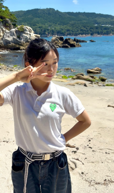 JDキックボクサー辻井和花、石巻の海を英語で紹介＆キレッキレシャドーでファン魅了！