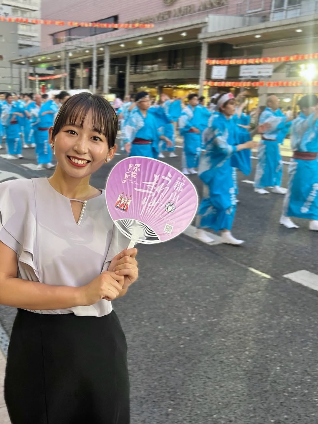 「今度は踊りで参加したいな〜」福島中央テレビアナウンサー・今野花織、ゴジてれChu!第3部の中継で郡山うねめまつりの熱気をリポート！
