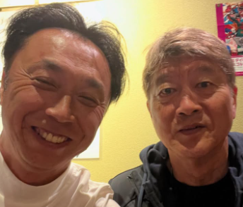 宮本慎也、大先輩・金石昭人と偶然の再会！「レタスしゃぶしゃぶを堪能」