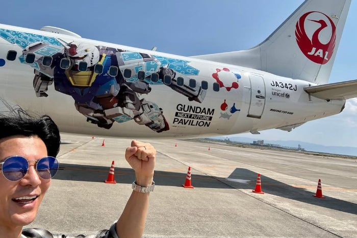 45年越しの夢が実現！！武田真治、笑顔でJAL×ガンダムJET発進イベントに参加！