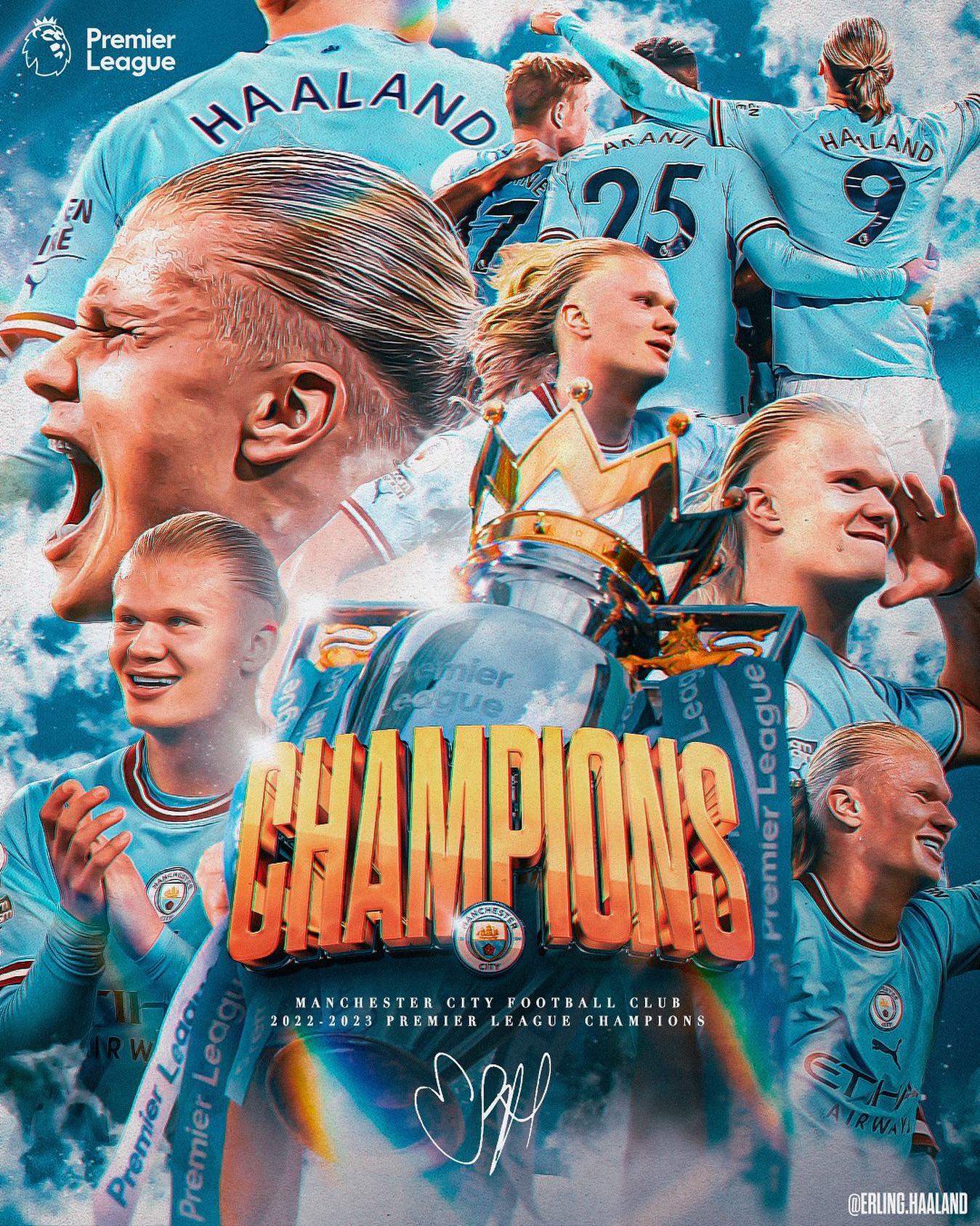 移籍後初タイトルはリーグ戦🏆怪物・ハーランドが記録づくしの優勝を報告🔥