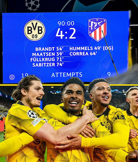 逆転に次ぐ逆転！ドルトムントがアトレティコ下しCLベスト4に