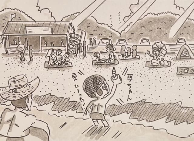 アーティスト 鉄拳 海水浴の思い出を描く！「母ちゃんなりに、楽しんでいたのだろうか？  楽しんでいたのなら良いけど。✨☺️」