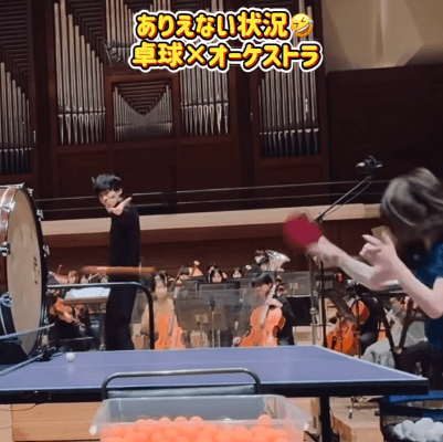 「よく思いついたな」話題の卓球美女、”卓球オーケストラ”のレコーディング風景を披露！新世界の発見にファン衝撃！「スゲー！」