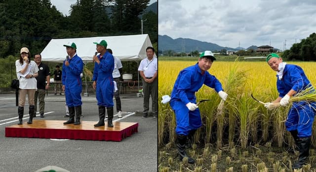 U字工事、稲刈りツアーに参加！「作業後のお米と豚汁が…」