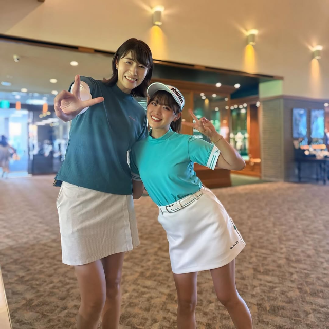 あの元女子バレー代表美女とツーショットも⁉元SKE48ゴルフタレント美女、マルハンカップ参戦をインスタでご報告！
