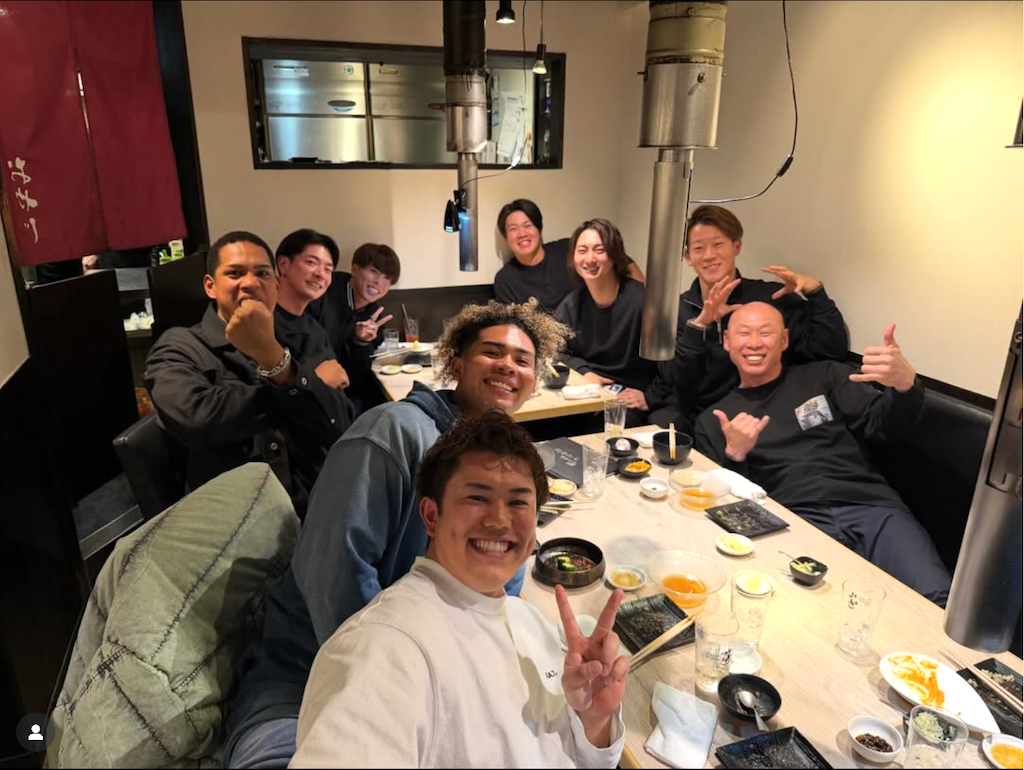 「外野手会」の温かい集まり…矢澤宏太、万波中正、松本剛らが語り合うひととき