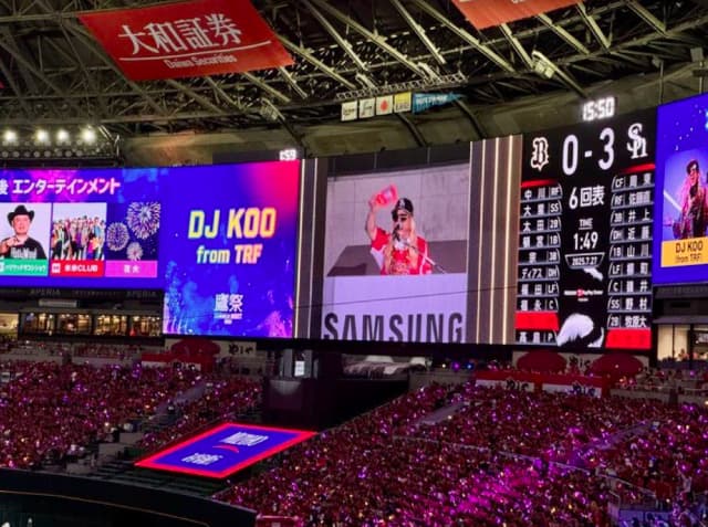 「ソフトバンク勝利！8連勝！！」DJ KOOがソフトバンクホークスを見守り勝利！