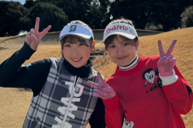 「やっぱり赤が似合う！」後藤楽々、ゴルフウェア姿が話題に