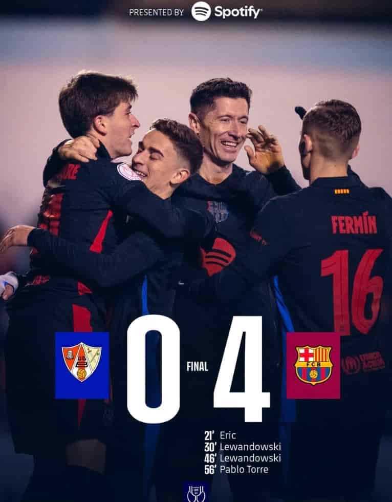 バルセロナ、コパ・デル・レイで快勝！公式SNSで結果を報告