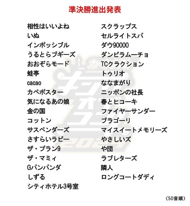 キングオブコント準決勝進出組が発表　初進出は「春とヒコーキ」ら10組