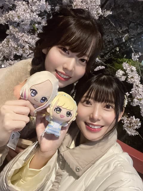 学マス声優が夜桜デート!?ちびぬいとのショットにファンも笑顔