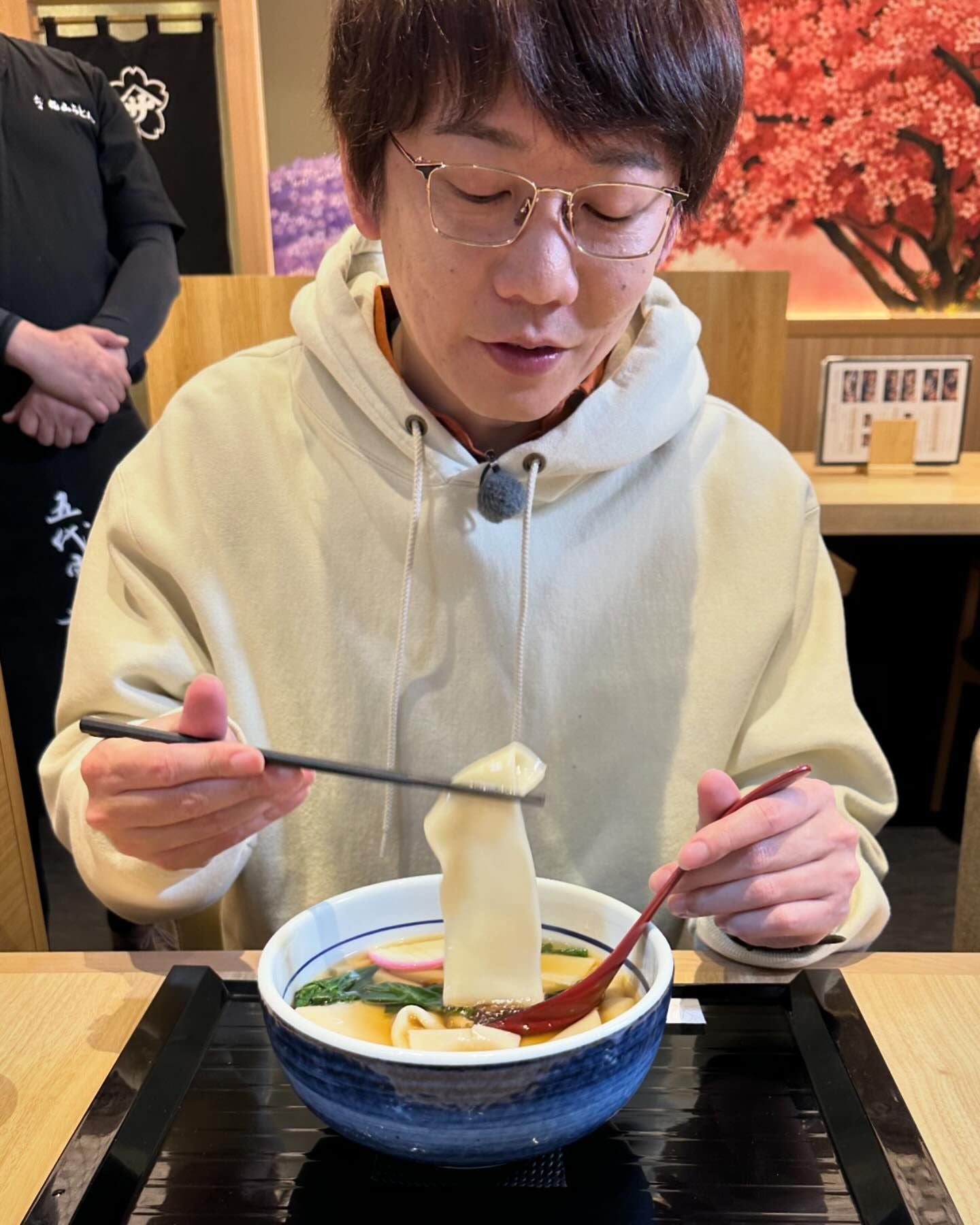 「太。」有吉弘行が三四郎・小宮と極太うどんを堪能