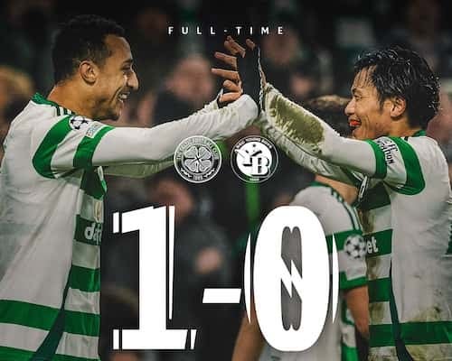 日本人トリオ全員スタメンのセルティック 最下位相手に1点差で勝ち切る！