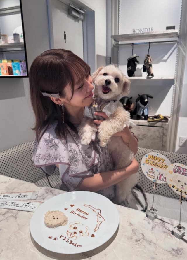 野中美希が愛犬の誕生日を祝う「いつもありがとう」