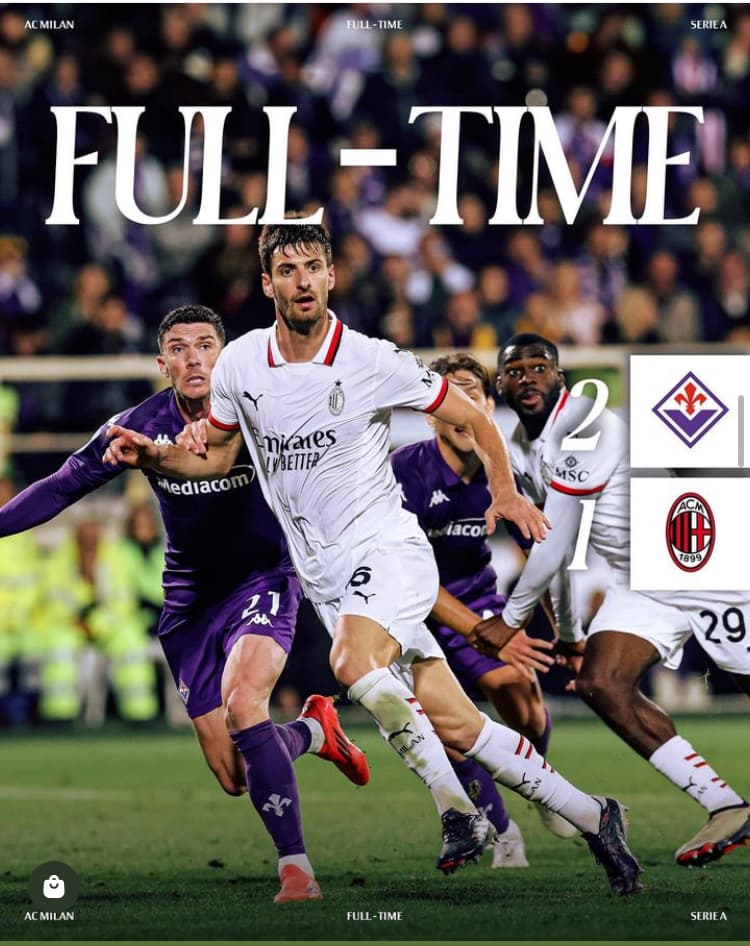 デ・ヘアのスーパーセーブに阻まれミランがフィオレンティーナに苦杯、勝ち点を逃した第7節