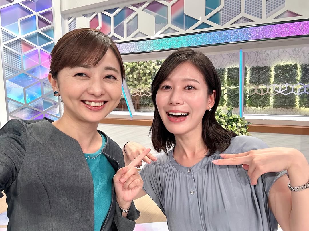 「かわゆい」読売テレビアナウンサー・中谷しのぶ、少し前にカットした足立アナとツーショット！