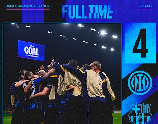 インテルがバルセロナとの壮絶な撃ち合いを制す！15季ぶりのCL制覇に王手