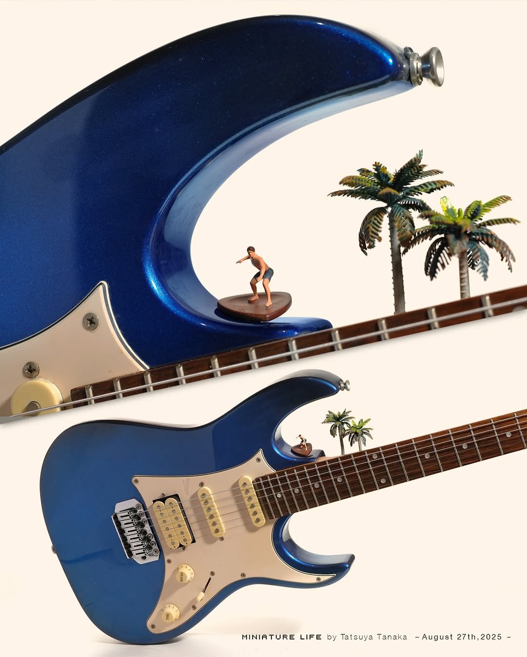 「カッタウェイで見事に再現！？」田中達也、サーフィンモチーフの新作ミニチュアを公開