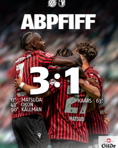 松田隼風、トップチーム初得点を記録！ハノーファー、開幕3連勝で首位を快走