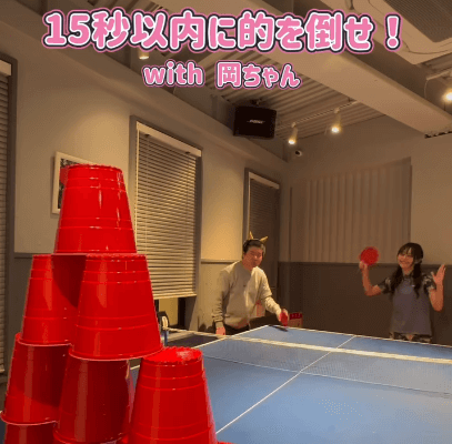 「相変わらず可愛い」卓球美女子の挑戦！15秒位内に的を倒す動画”激烈・スマッシュ”にファン大白熱！