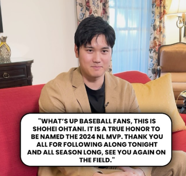 MLB公式、大谷翔平のメッセージ動画を公開！3度目のMVP受賞にファン歓喜！！