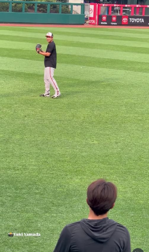 「キャッチボール、遠投、距離短め投球」MLBジャーナリスト・山田結軌、中5日の3日目における菅野智之の登板間調整の様子を公開！
