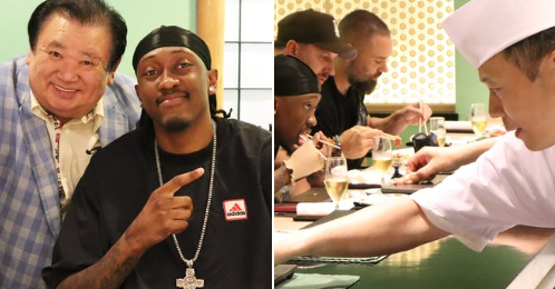 衝撃のコラボレーション！NBAチャンピオンのジェイレン・ウィリアムズ選手が「すしざんまい」本陣に来店