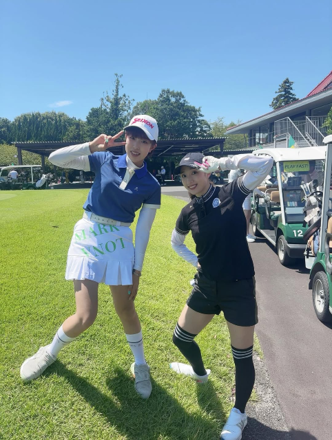 現役女子大生ゴルファー・榎本杏果、元タカラジェンヌ美女との羨ましすぎるラウンドツーショット公開！