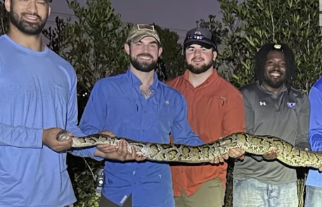 NFL ビルズの怪物DE、オフに“11フィートの大蛇”を素手で捕獲！