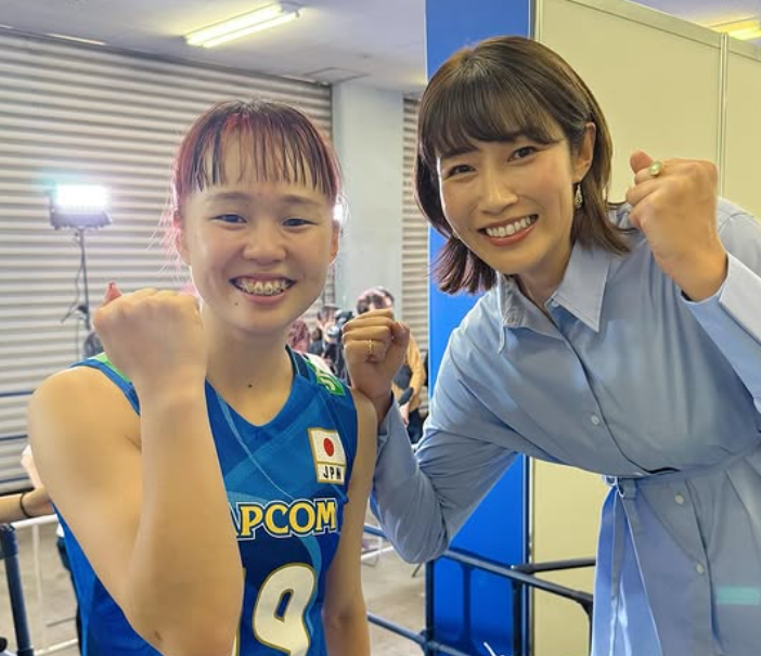 狩野舞子、ネーションズリーグ千葉で日本の逆転勝利を実況＆ガッツポーズ