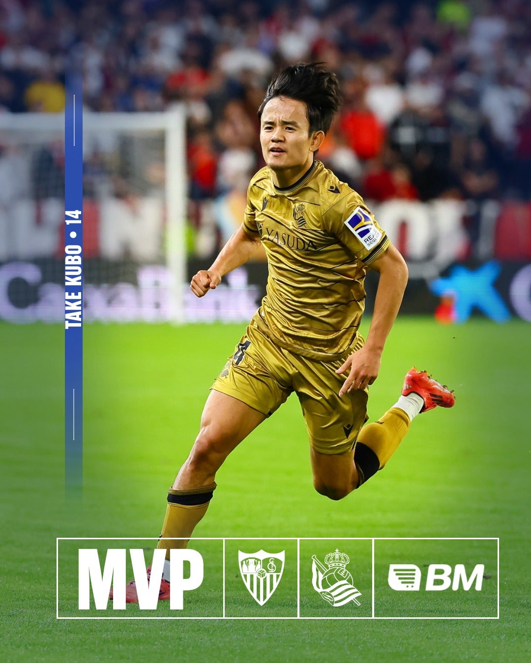 レアル・ソシエダ久保建英がセビージャ戦のMVPに！試合ではシーズン3得点目となる強烈ゴラッソを記録