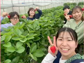 女子ハンド・飛騨高山ブラックブルズ岐阜 小川稚葉、いちご狩りでリフレッシュ！