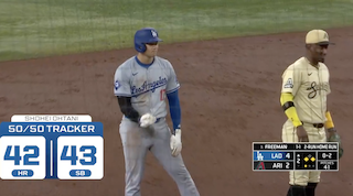 大谷翔平、今季43盗塁に到達！前人未到の43-43まであと1HR