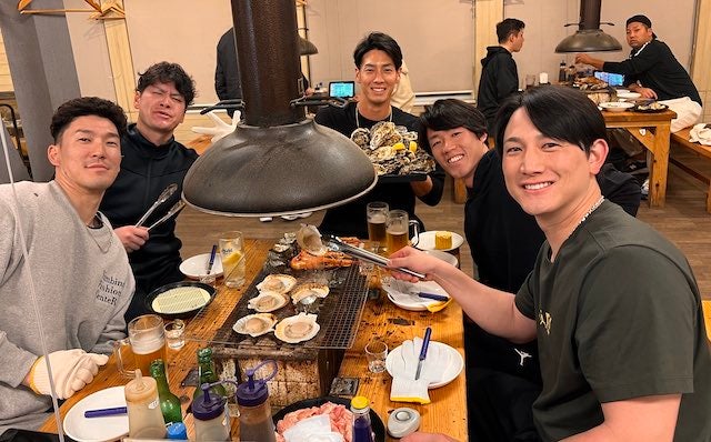 重信慎之介らジャイアンツ選手たちが食事「第2クールも頑張ります！！」