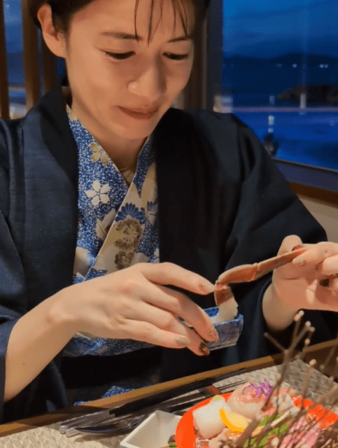 「松葉蟹はもう最高」宇内梨沙、カニのお刺身の