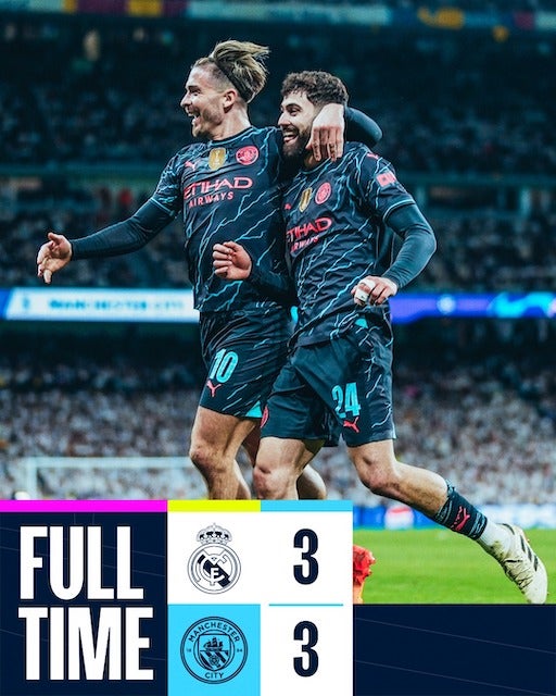 衝撃ゴールの応酬！マンチェスター・シティとレアル・マドリードの激闘はドロー