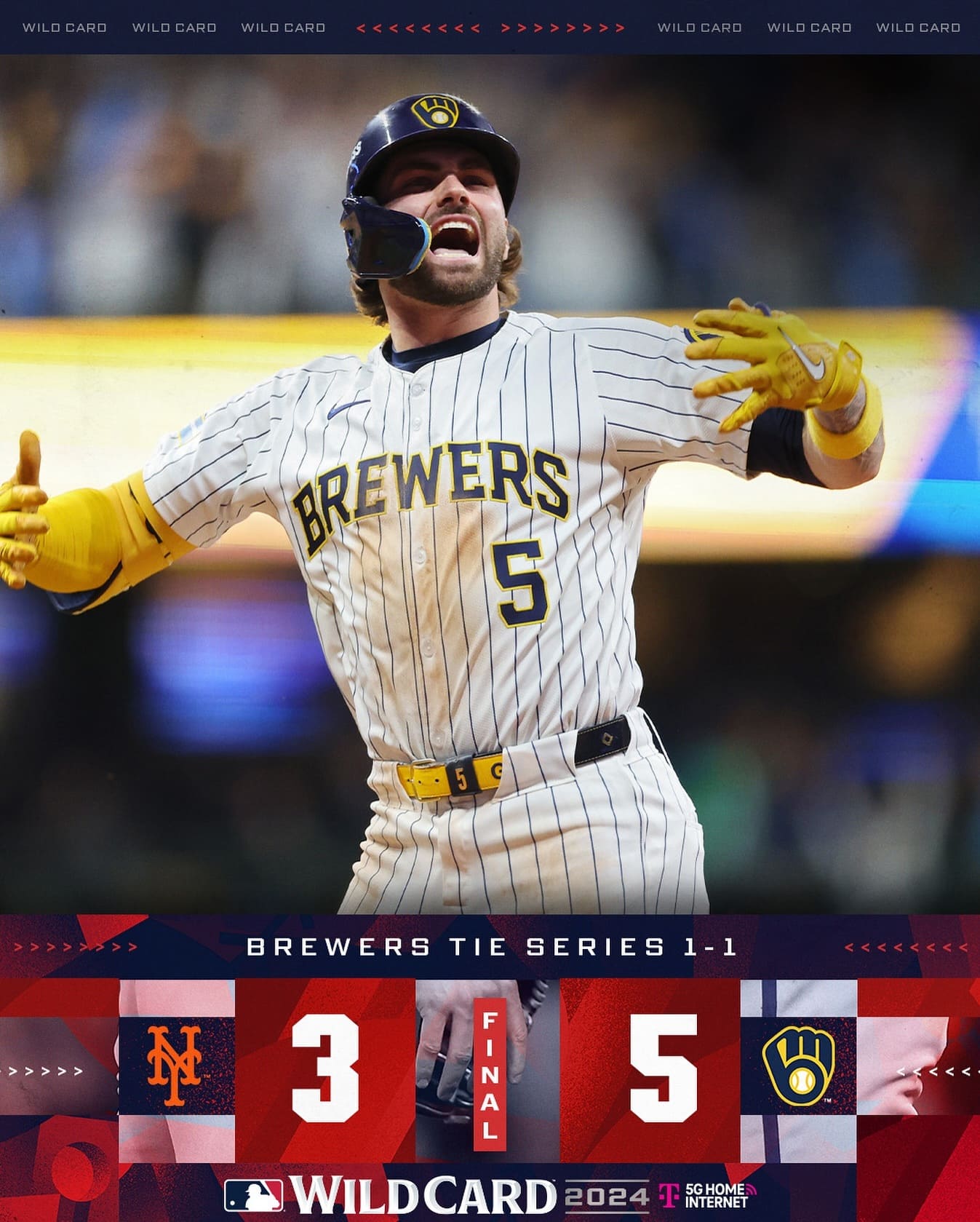 ブリュワーズが意地の逆転勝利！1勝1敗で運命の第3戦へ