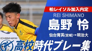 【柏内定】島野怜（仙台育英→明治大）｜第104回全国高校サッカー選手権大会