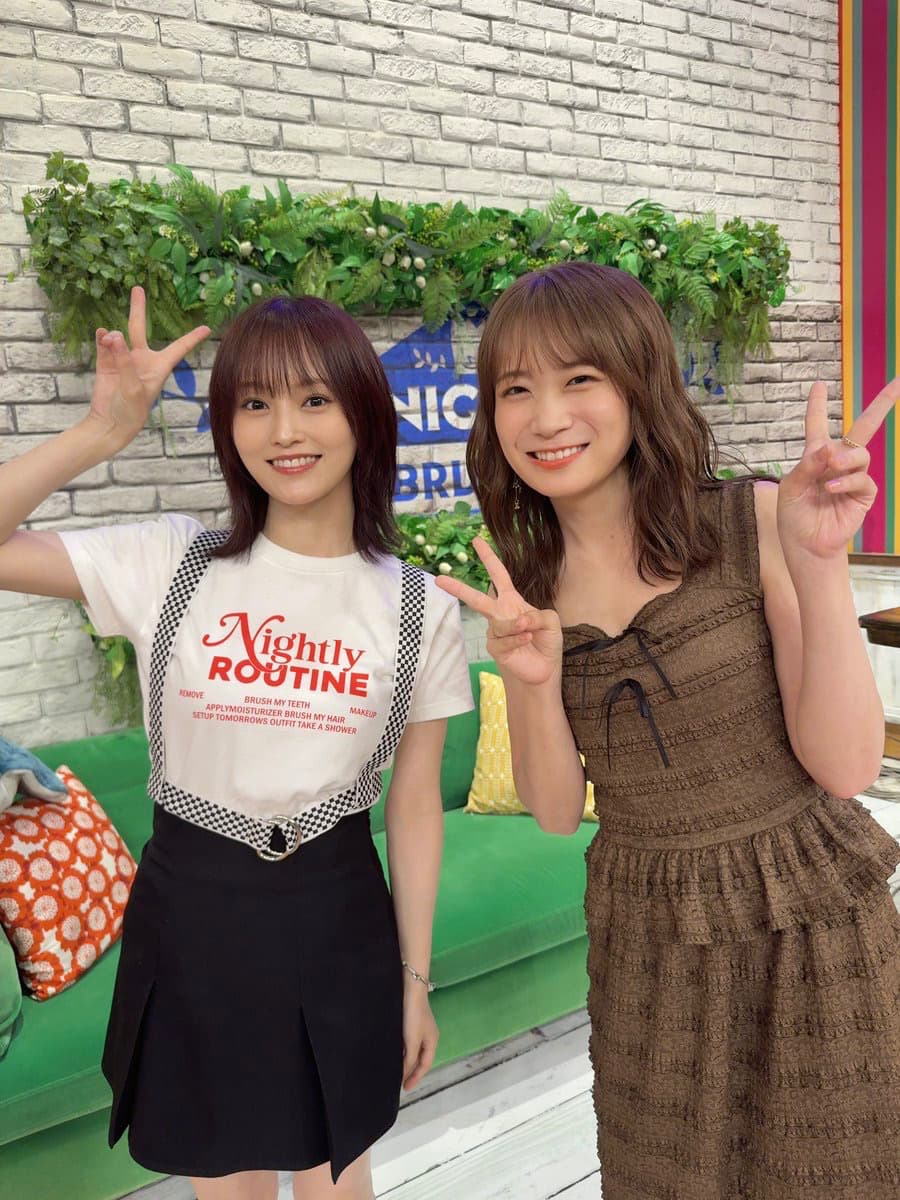 山本彩、“よるのブランチ出演”を報告 秋元真夏との2ショットも公開