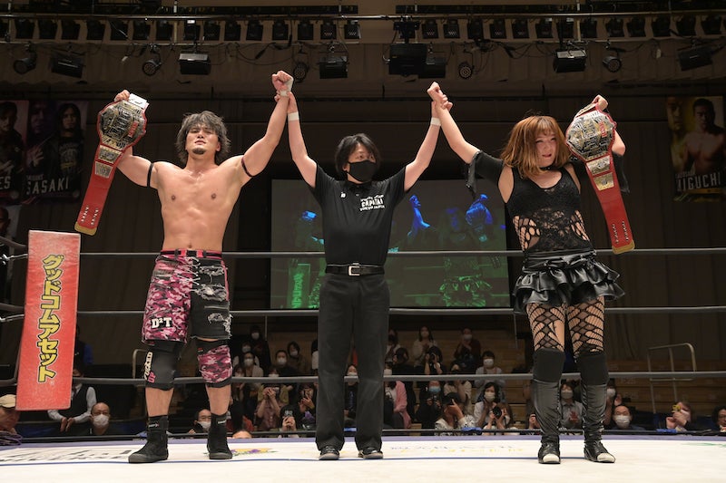 【DDTプロレス 5.22後楽園】KO-Dタッグ、女子レスラーとして朱崇花が初戴冠！