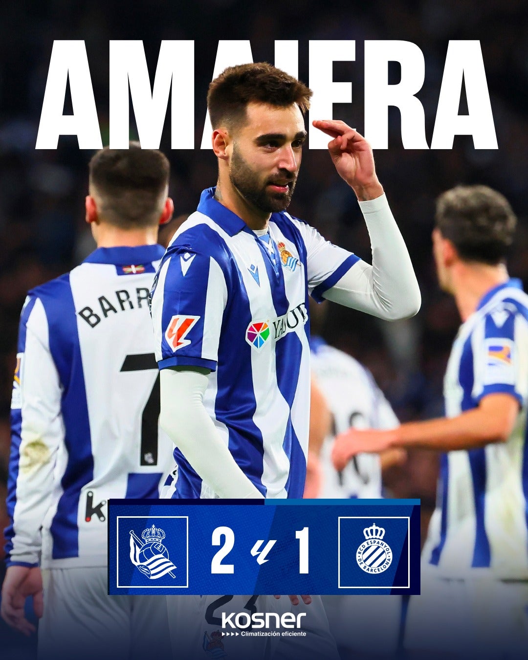 レアル・ソシエダ　対エスパニョール戦でラ・リーガ4試合振りの白星