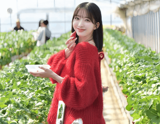 「めちゃくちゃ可愛い！」人気ラウンドガール、いちご狩りで見せた”イチゴカラーコーデ＆ミニ美脚姿”にファン夢心地！「まさに、一期一会です」