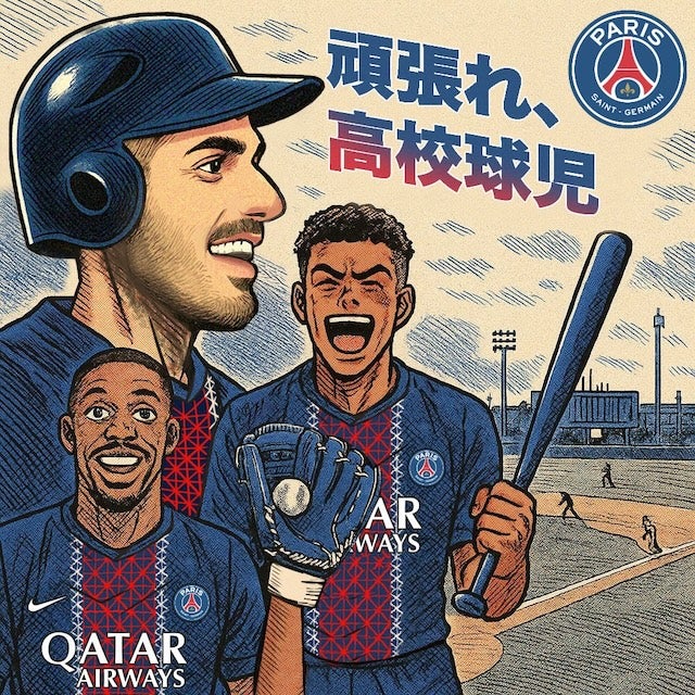 「がんばれ高校球児！」欧州チャンピオンのパリ・サンジェルマンが異例のエール投稿で甲子園を応援