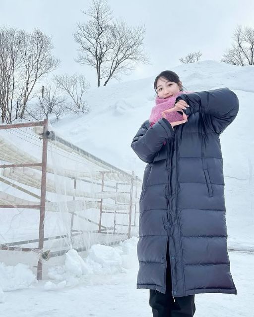 RAB青森放送・小山内碧アナ、日本最強の豪雪地帯”酸ヶ湯温泉”からお届け！「寒そ～」